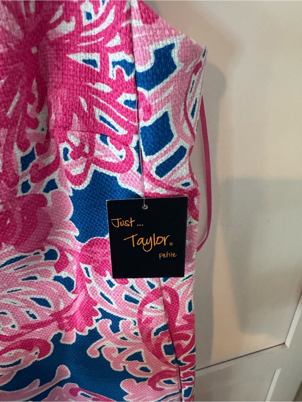 Just Taylor Sleeveless Floral Shift Dress in Pink and Blue’s - Picture 3 of 4